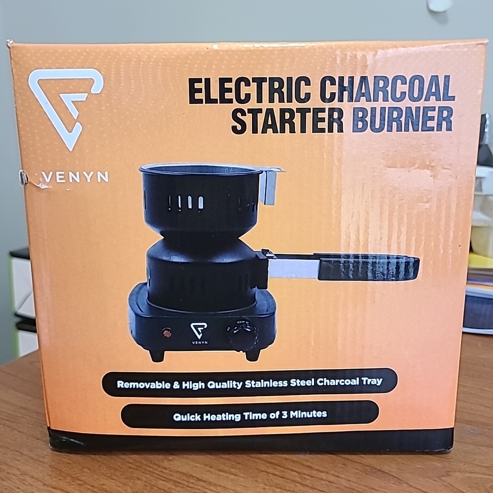 Black Electric Charcoal Starter with Rapid Heating 650W